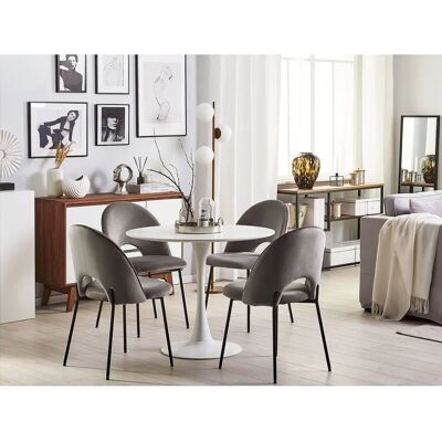 Set di 2 sedie da pranzo in velluto grigio Beliani Set di 2 sedie da pranzo in velluto grigio Beliani