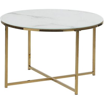 Tavolino effetto marmo bianco oro - Beliani Tavolino effetto marmo bianco oro - Beliani