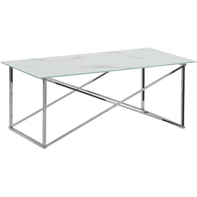 Tavolino Beliani Effetto Marmo Argento - 100x50cm - Moderno Minimalista Tavolino Beliani Effetto Marmo Argento - 100x50cm - Moderno Minimalista