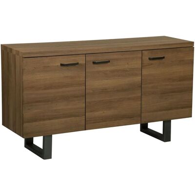 Aparador de Madera Oscura 3 Puertas - Almacenamiento Industrial Beliani Aparador de Madera Oscura 3 Puertas - Almacenamiento Industrial Beliani
