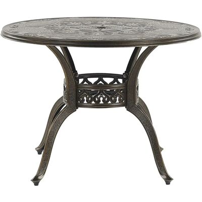 Tavolo da Pranzo da Giardino in Alluminio Marrone 100 cm - Beliani Tavolo da Pranzo da Giardino in Alluminio Marrone 100 cm - Beliani