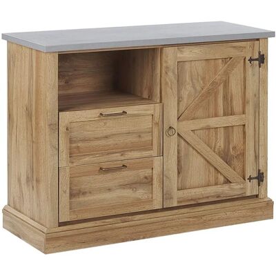 Beliani Mueble de madera clara - Almacenamiento rústico Beliani Mueble de madera clara - Almacenamiento rústico