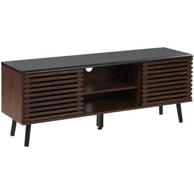 Beliani Mueble de TV en Madera Oscura PERTH - Hasta 63 pulgadas - Estilo Rústico Beliani Mueble de TV en Madera Oscura PERTH - Hasta 63 pulgadas - Estilo Rústico