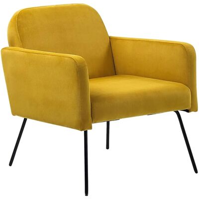 Sillón NARKEN Mostaza de Terciopelo de Beliani - Estilo Retro Moderno Sillón NARKEN Mostaza de Terciopelo de Beliani - Estilo Retro Moderno