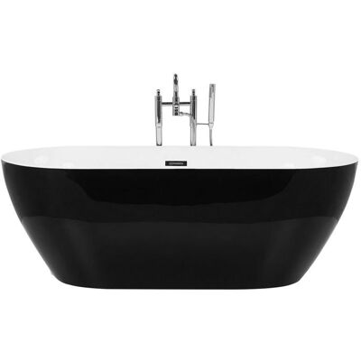 Baignoire autoportante Beliani - 170x80cm Design Ovale Moderne Noire - Publicité Baignoire autoportante Beliani - 170x80cm Design Ovale Moderne Noire - Publicité