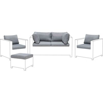 Ensemble de housses de coussin gris MILANO - Mobilier d'extérieur - Publicité Ensemble de housses de coussin gris MILANO - Mobilier d'extérieur - Publicité