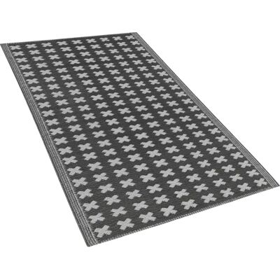 Alfombra exterior Beliani negra 90x180cm Ecológica Moderna Minimalista Alfombra exterior Beliani negra 90x180cm Ecológica Moderna Minimalista