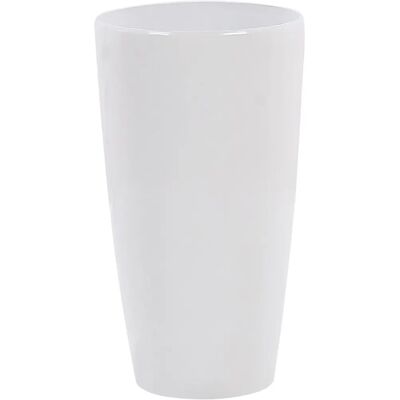 Beliani Vaso di Fiori Bianco Alto Rotondo - Giardino & Interni Beliani Vaso di Fiori Bianco Alto Rotondo - Giardino & Interni