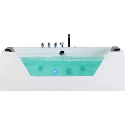 Beliani SAMANA Baignoire - Blanc avec LED, 160x76 cm - Publicité Beliani SAMANA Baignoire - Blanc avec LED, 160x76 cm - Publicité