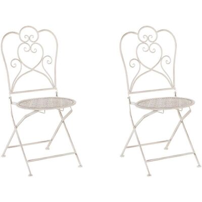 Set di 2 Sedie Bistrò da Giardino Beige - Sedie da Giardino Set di 2 Sedie Bistrò da Giardino Beige - Sedie da Giardino