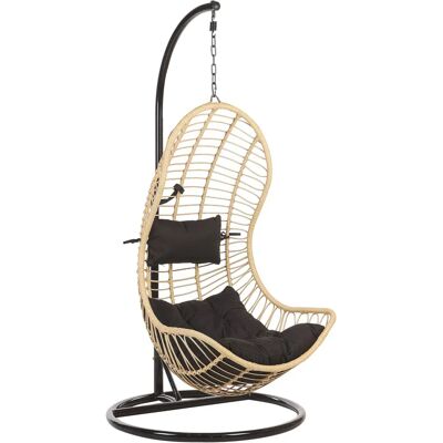 Sedia Sospesa Beliani - Rattan Naturale - Stile Boho Interno-Esterno Sedia Sospesa Beliani - Rattan Naturale - Stile Boho Interno-Esterno
