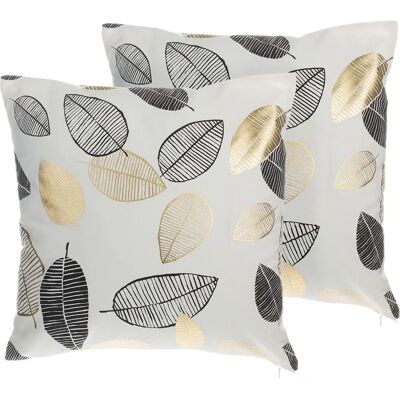 Beliani Ensemble de 2 Coussins - Motifs de feuilles et plantes, 45x45 cm - Publicité Beliani Ensemble de 2 Coussins - Motifs de feuilles et plantes, 45x45 cm - Publicité
