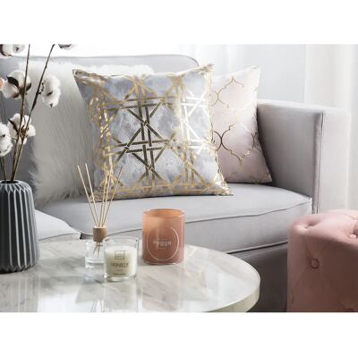 Beliani Marque 2 Coussins Gris Motif Géométrique 45x45cm - Coussin Décoratif - Publicité Beliani Marque 2 Coussins Gris Motif Géométrique 45x45cm - Coussin Décoratif - Publicité