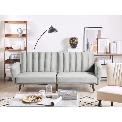 Beliani Sofá Cama VIMMERBY Gris Claro - Convertible Sofa Beliani Sofá Cama VIMMERBY Gris Claro - Convertible Sofa