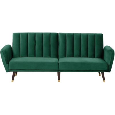 Beliani Sofá Cama VIMMERBY - Terciopelo, Verde Esmeralda, Convertible - Sofá Cama Beliani Sofá Cama VIMMERBY - Terciopelo, Verde Esmeralda, Convertible - Sofá Cama