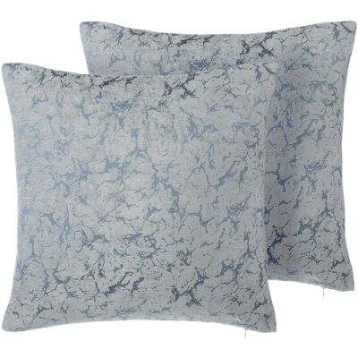 Ensemble de 2 coussins en polyester gris avec motif craquelé - Type de coussin - Publicité Ensemble de 2 coussins en polyester gris avec motif craquelé - Type de coussin - Publicité