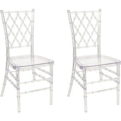 Set di 2 sedie da pranzo trasparenti vintage moderne - Beliani Set di 2 sedie da pranzo trasparenti vintage moderne - Beliani