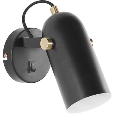 Lampada da parete in metallo nero 17 cm diffusore orientabile stile industriale Casa Ufficio Lampada da parete in metallo nero 17 cm diffusore orientabile stile industriale Casa Ufficio