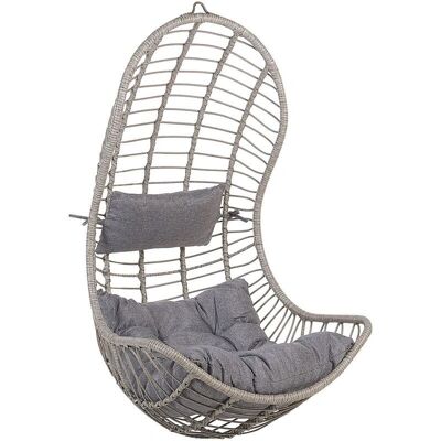 Beliani ripustettava tuoli Harmaa PINETO - Sisä- ja ulkokäyttö Materiaalit:PE Rattan Beliani ripustettava tuoli Harmaa PINETO - Sisä- ja ulkokäyttö Materiaalit:PE Rattan