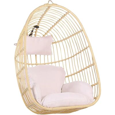 Beliani Sedia Suspesa Beige - Forma Uovo in Rattan - Tipo di Prodotto Beliani Sedia Suspesa Beige - Forma Uovo in Rattan - Tipo di Prodotto