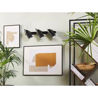 Lámpara de Pared de Metal Negro TYRIA de 3 Luces de Beliani Lámpara de Pared de Metal Negro TYRIA de 3 Luces de Beliani