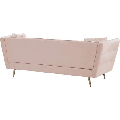 Beliani Sofá de Terciopelo Rosa 3 Plazas - Sofá Beliani Sofá de Terciopelo Rosa 3 Plazas - Sofá