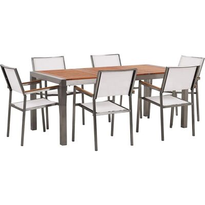 Set da Pranzo Beliani GROSSETO - Eucalipto, 6 Sedie Set da Pranzo Beliani GROSSETO - Eucalipto, 6 Sedie