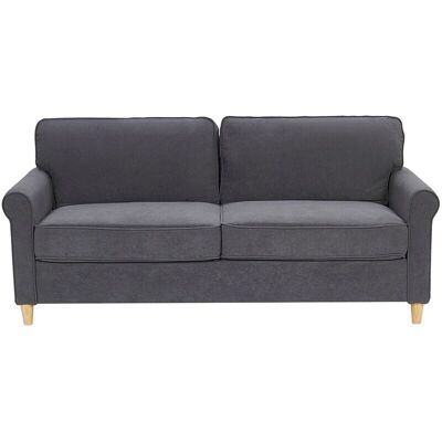 Beliani RONNEBY Sofá de Terciopelo Gris 3 Plazas - Sofá Beliani RONNEBY Sofá de Terciopelo Gris 3 Plazas - Sofá