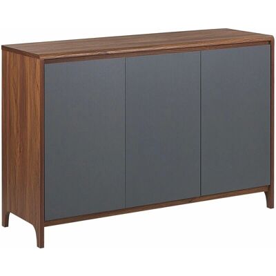 Beliani Mueble de 3 Puertas Madera Oscura - Estilo Retro - Sideboard Beliani Mueble de 3 Puertas Madera Oscura - Estilo Retro - Sideboard