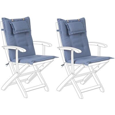Set di cuscini da esterno Beliani Blu Resistente ai raggi UV Imbottitura spessa Set di cuscini da esterno Beliani Blu Resistente ai raggi UV Imbottitura spessa