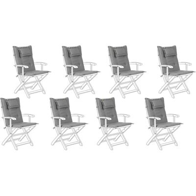Set di Cuscini Esterni Beliani - Grigio - Resistente ai raggi UV - 8 Cuscini Set di Cuscini Esterni Beliani - Grigio - Resistente ai raggi UV - 8 Cuscini