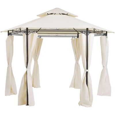Gazebo da giardino Beliani - Grande struttura in acciaio resistente ai raggi UV Gazebo da giardino Beliani - Grande struttura in acciaio resistente ai raggi UV