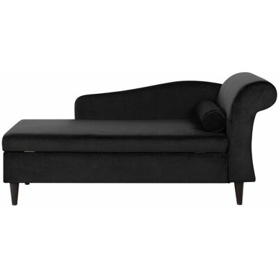 Beliani Sillón de terciopelo de madera de eucalipto con almacenamiento - Chaise Longue Derecha Beliani Sillón de terciopelo de madera de eucalipto con almacenamiento - Chaise Longue Derecha
