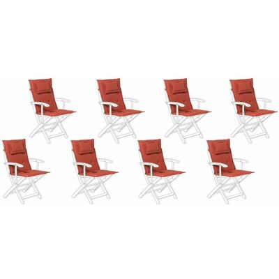 Set di cuscini per sedie da esterno - Rosso - Resistente ai raggi UV Set di cuscini per sedie da esterno - Rosso - Resistente ai raggi UV