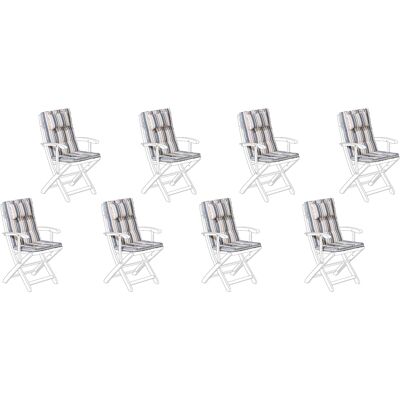 Set di cuscini da esterno Beliani Blu Beige a Righe - Resistente ai raggi UV Set di cuscini da esterno Beliani Blu Beige a Righe - Resistente ai raggi UV