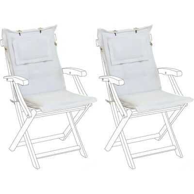 Cuscini da Sedia Esterni Beliani - Resistente ai UV, Imbottitura Spessa - Set da 2 Cuscini da Sedia Esterni Beliani - Resistente ai UV, Imbottitura Spessa - Set da 2