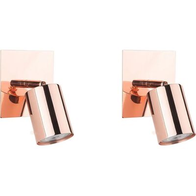 Beliani Juego de 2 lámparas de pared de cobre - Lámparas de pared Beliani Juego de 2 lámparas de pared de cobre - Lámparas de pared