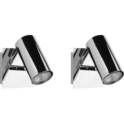 Beliani Wandleuchten Silber Metall Verstellbar Glänzend Spotlight Modern - Wandleuchten Beliani Wandleuchten Silber Metall Verstellbar Glänzend Spotlight Modern - Wandleuchten