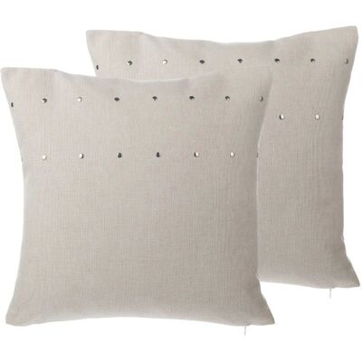 Beliani Ensemble de 2Coussins en Lin Beige - Accessoires de Décoration Moderne - Publicité Beliani Ensemble de 2Coussins en Lin Beige - Accessoires de Décoration Moderne - Publicité