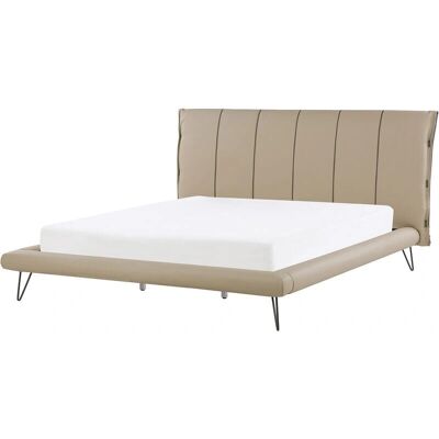 Beliani Super King Koko Sänky Faux Leather Beige - Sänky Beliani Super King Koko Sänky Faux Leather Beige - Sänky