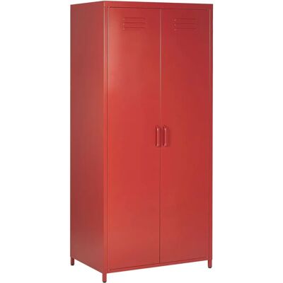 Armario de almacenamiento Beliani VARNA - Acero Rojo 2 Puertas 4 Estantes Armario de almacenamiento Beliani VARNA - Acero Rojo 2 Puertas 4 Estantes