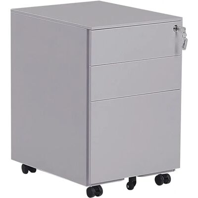 Unidad de Almacenamiento de Acero Beliani con Ruedas - 3 Cajones - Diseño Industrial Unidad de Almacenamiento de Acero Beliani con Ruedas - 3 Cajones - Diseño Industrial