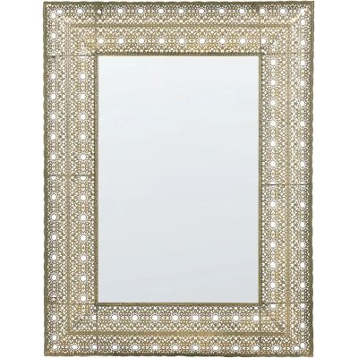 Specchio da Parete Dorato Beliani - Stile Vintage Rettangolare Specchio da Parete Dorato Beliani - Stile Vintage Rettangolare