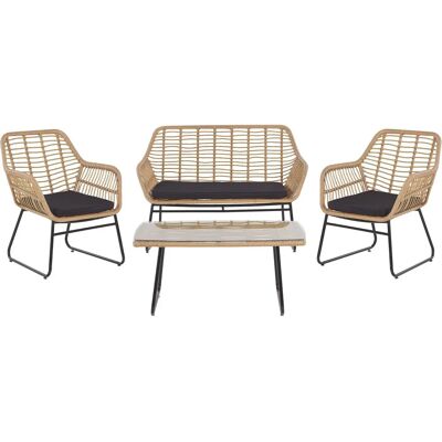 Set di Divano da Giardino Beliani - Beige - Mobili da Esterno Set di Divano da Giardino Beliani - Beige - Mobili da Esterno