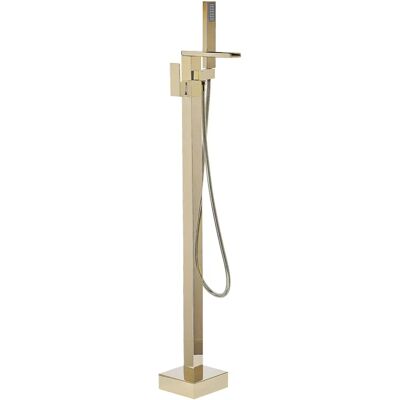 Beliani Mitigeur de Bain Autoportant Doré Chrome 118 cm - Accessoires Modernes - Publicité Beliani Mitigeur de Bain Autoportant Doré Chrome 118 cm - Accessoires Modernes - Publicité