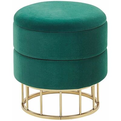 Beliani Elgin Pouffe de Terciopelo Verde Oscuro con Almacenamiento - Pouffe Beliani Elgin Pouffe de Terciopelo Verde Oscuro con Almacenamiento - Pouffe