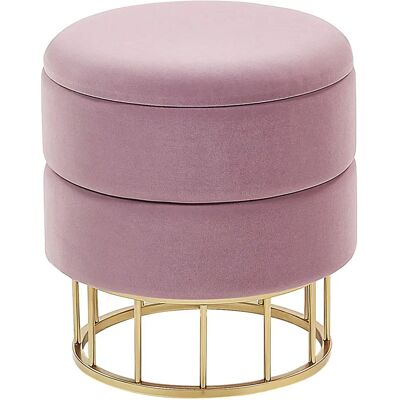 Beliani ELGIN Pink Terciopelo Almacenamiento Pouffe - Puf Beliani ELGIN Pink Terciopelo Almacenamiento Pouffe - Puf