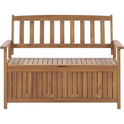 Panca da giardino con spazio di stoccaggio - Legno di acacia 120cm Stile rustico Panca da giardino con spazio di stoccaggio - Legno di acacia 120cm Stile rustico