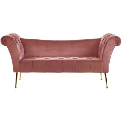 Beliani Canapé Double en Velours Rose - Mobilier de Salon - Publicité Beliani Canapé Double en Velours Rose - Mobilier de Salon - Publicité