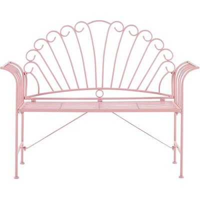 Panchina da giardino Beliani Rosa Metallo 2 Posti Bracci Evasé - Panchina da giardino Panchina da giardino Beliani Rosa Metallo 2 Posti Bracci Evasé - Panchina da giardino